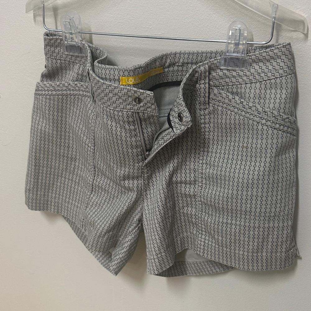 Lole Black and Gray Patterned Jean Shorts